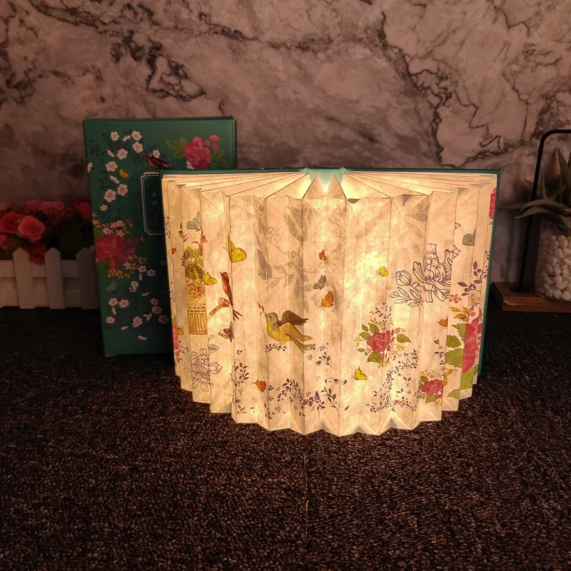 New Product Creative Customizable Gift Book Light USB Charging Night Light Gift Flower Sea Screen Lamp