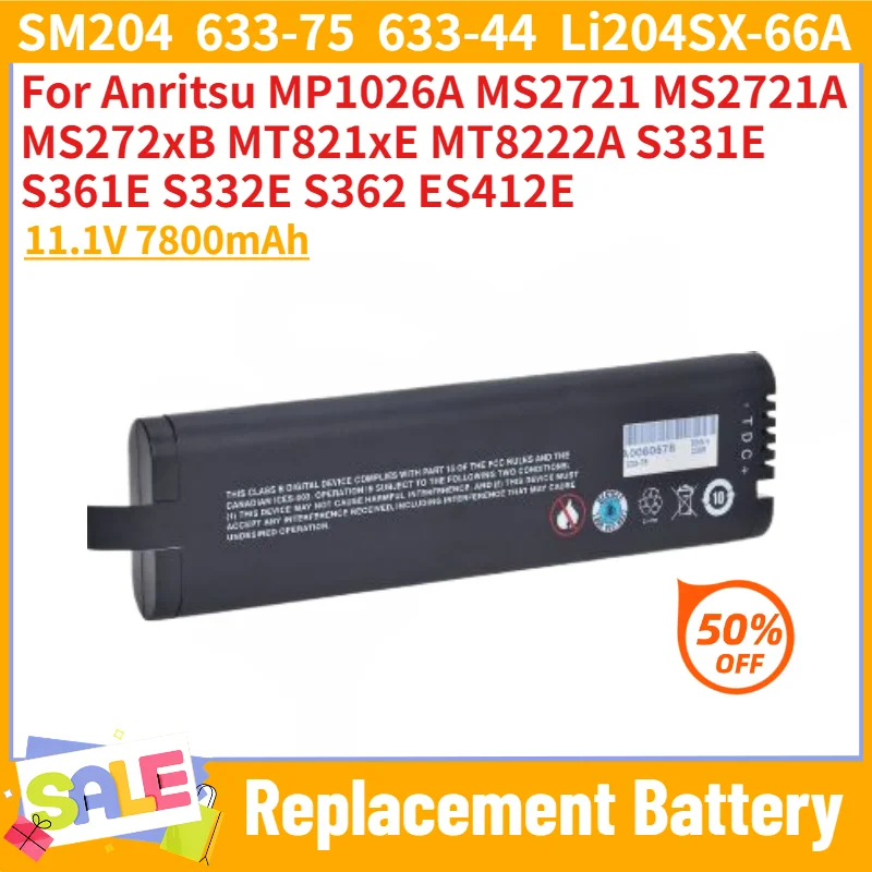 SM204 633-75 High Quality Battery 11.1V 7800mAh for Anritsu MP1026A MS2721 MS2721A MS272xB MT821xE MT8222A S331E S361E S332E