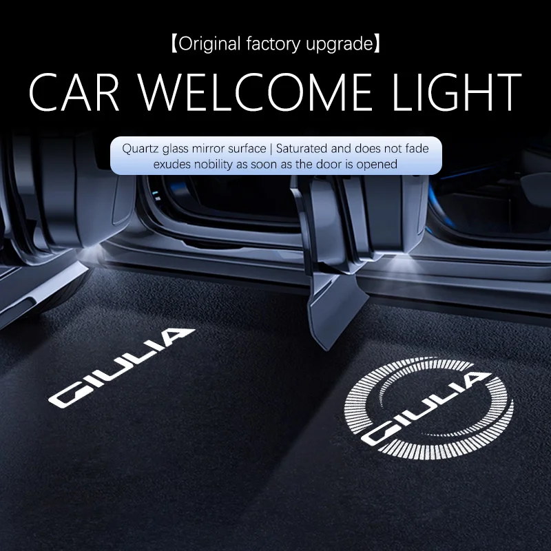 Led Car Door Logo Light HD Laser Welcome Courtesy Lamps For Alfa Romeo Giulia 952 159 166 GT Car Accessories