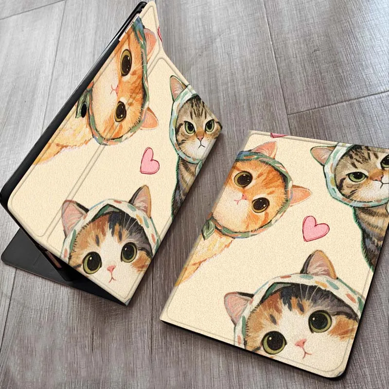 

Vintage Cat Cartoon Pattern Case For OPPO Realme Pad 3 11 2 4 Pro Air Neo SE X 11.61 11.4 12.1 13.2 Inch Tablet
