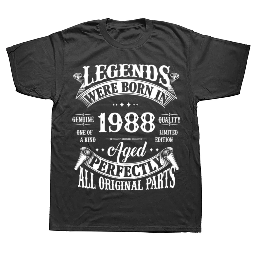 Vintage 1988 Limited Edition Cassette Cotton T Shirts Men Retro Summer Fashion 36th 36 Years Old Birthday Party Tshirt Male Top