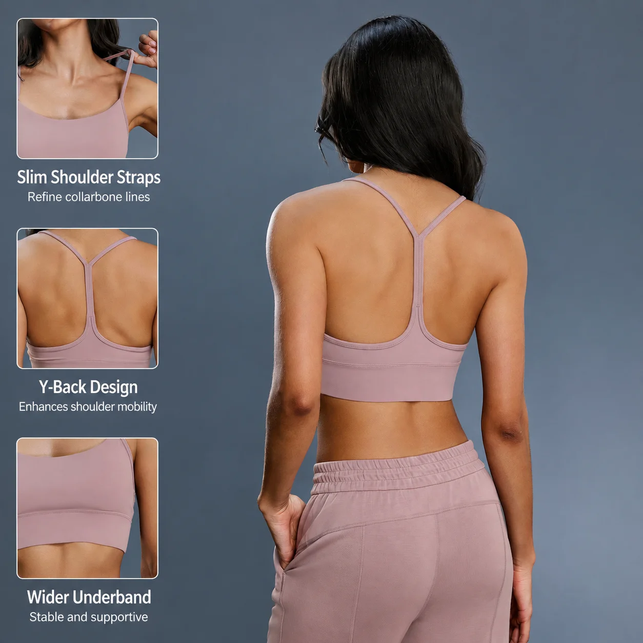 Women's Seamless Racerback Sports Bra Push Up Yoga Running Fitness Bra