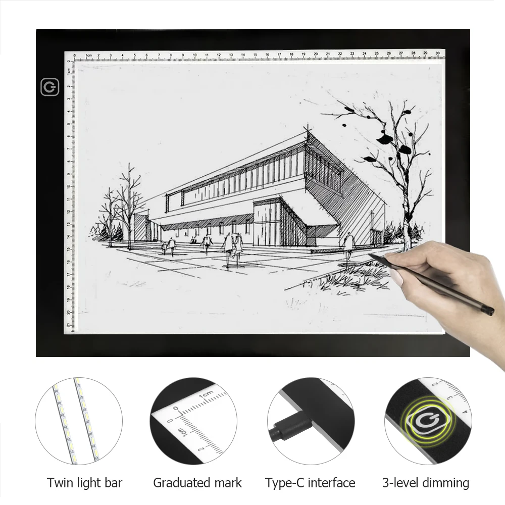 LED Desenho Copy Pad Board para Crianças, A5, A4, LCD Escrito Tablet, Brinquedo Infantil, Pintura, Educacional, Crianças, Presentes Criativos