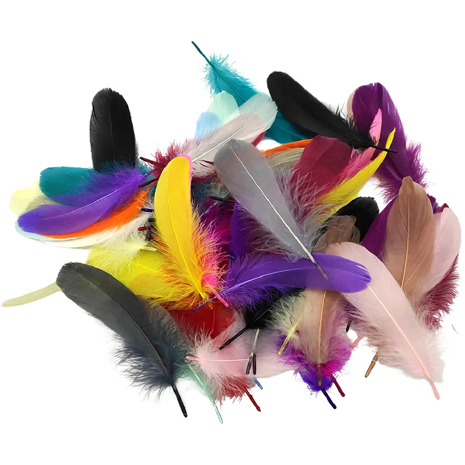 Wholesale Natural Goose Feathers Crafts Jewelry Making Colorful Feather Party Decorations DIY Home Plumas Accessories 13-18cm