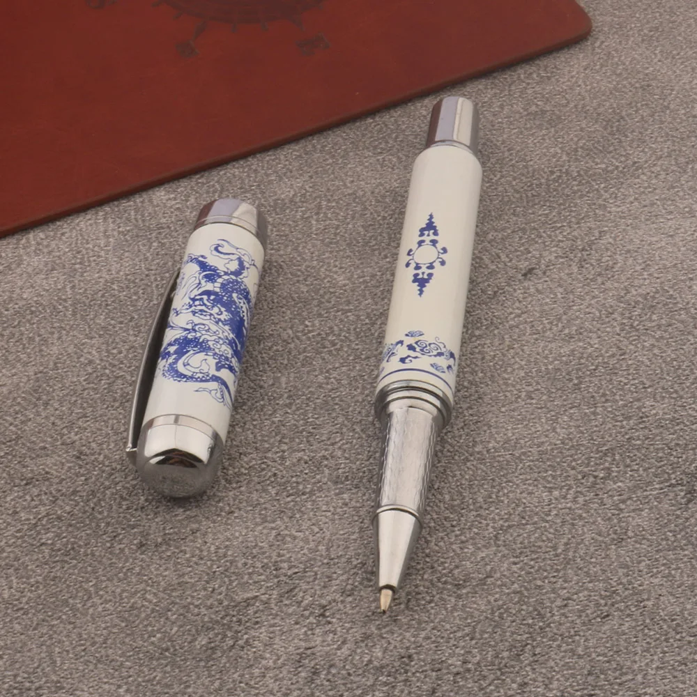 

Luxury High Quality Brand Ball Point Pens dragon silver gift Trim Rollerball Pen Stationery Student Office School Supplies