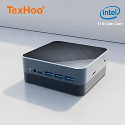 Four Display Mini PC Intel Tiger Lake Corei3 i5 i7 4C/8T Pocket Dual DP HD-MI LAN Type-C WIFI6 DDR4 16GB 1TB NVMe Mini Computer