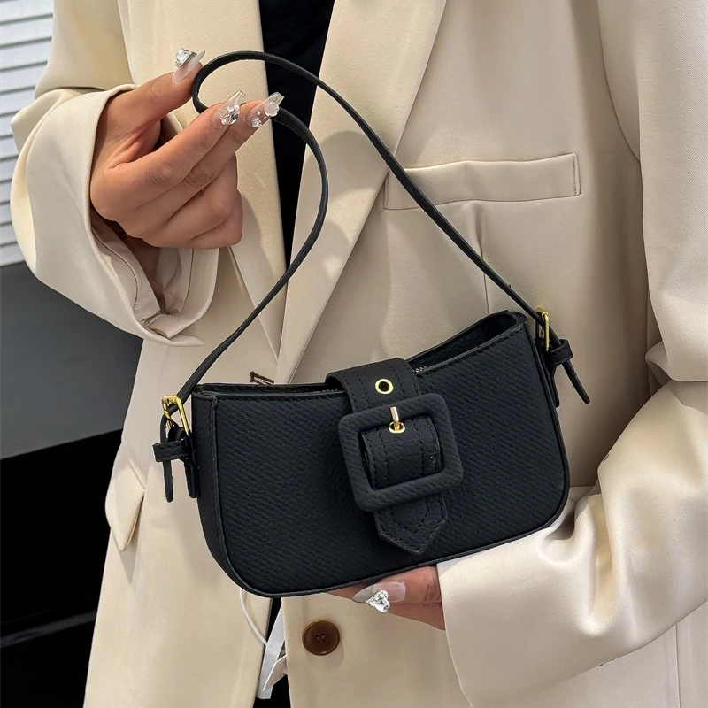 

Elegant Minimalist Vintage Leather Crossbody Bag For Women With High-End Luxury Design And Large Capacity Solid Color Tote