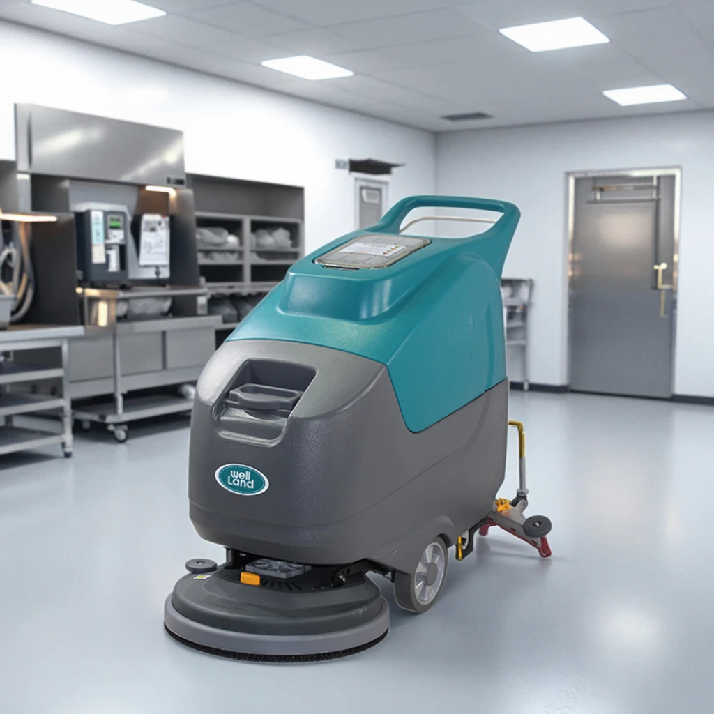 Commercial Electric Walk-Behind Hard Floor Scrubber Machine New Industrial Sweeper Manual Core Components Brushes For Cleaning