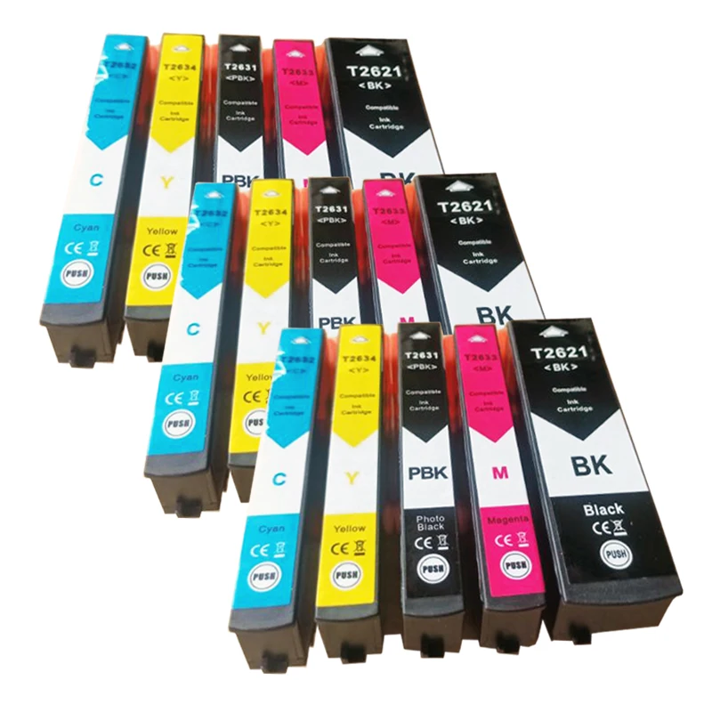 New Compatible 26XL T2621-T2634 ink cartridge for Epson Expression XP700 XP710 XP720 XP610 XP520 XP610 XP510 XP605 XP800 810 820