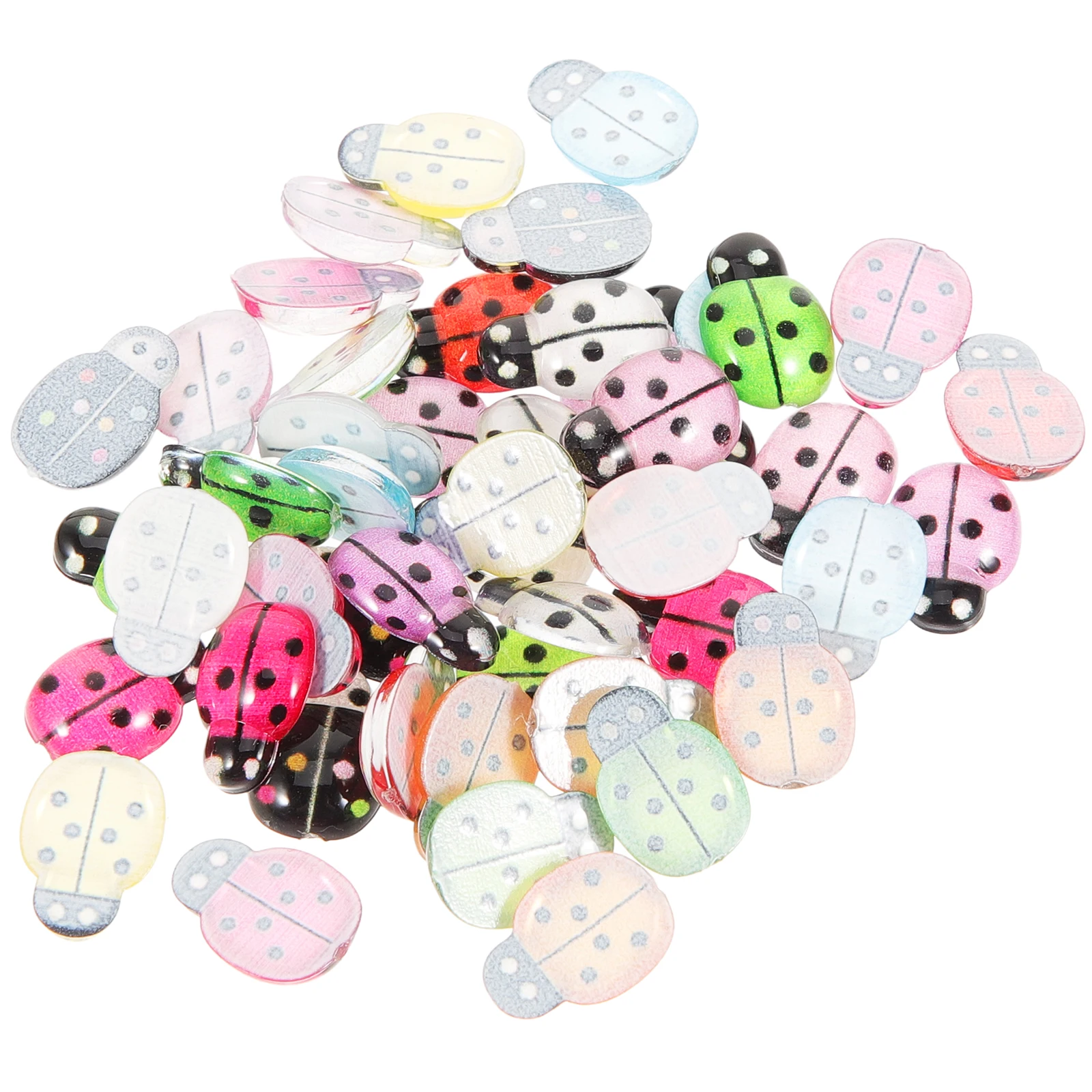 

50 Pcs Little Ladybug Ornaments Resin Embellishment Small Plastic Mini Ladybugs for Crafts