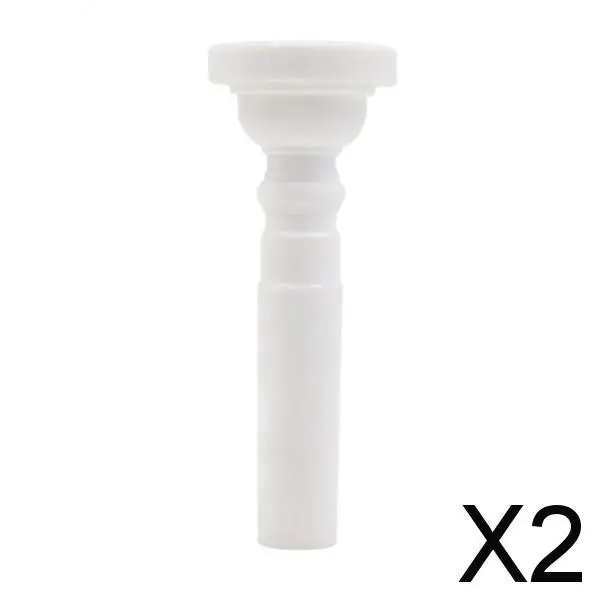 2X Trumpet Mouthpiece 7C Size ABS Plastic Black/White Parts Accessories White