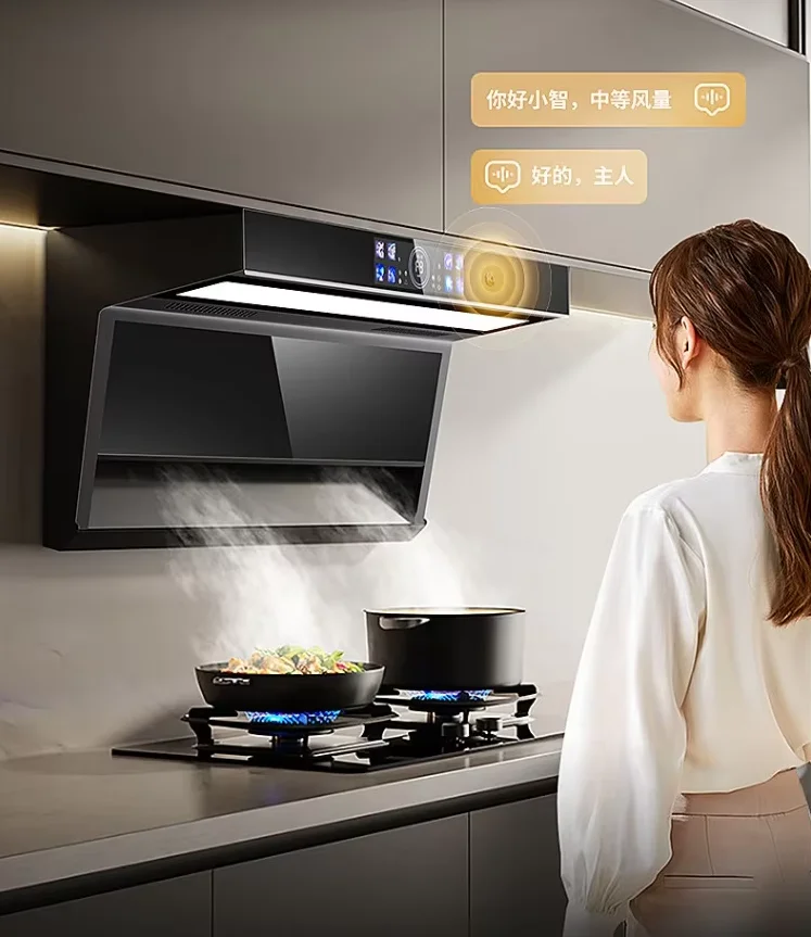 220V Xinfei DC Inverter Motor Range Hood 7 Shape Kitchen Top Side Dual Suction H