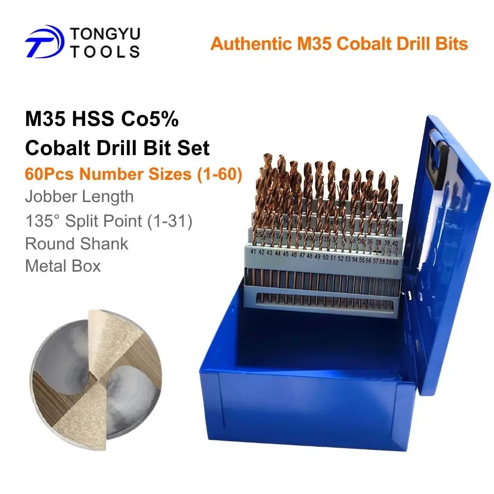 M35 Kobalt Bohrerset in Buchstabengröße, 26-teilig, A-Z, HSS Co5%, Spiralbohrer für Edelstahl und Hartmetall – Detail 8