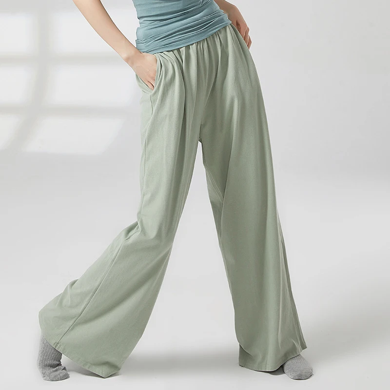 Women Straight Loose Wide Leg Pants Tango Modern Dance Pants Daily Practice Dance Pants Practice Stage Performance Costume