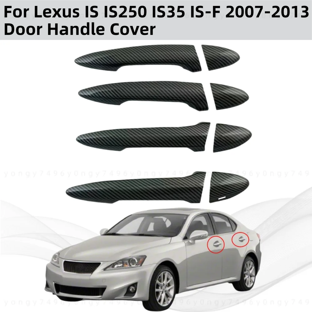 ABS الكربون اكسسوارات السيارات مطلي غطاء مقبض الباب الخارجي الكسوة لصق نمط لكزس IS IS250 IS35 IS-F 2007 2009 2010 2013 #3