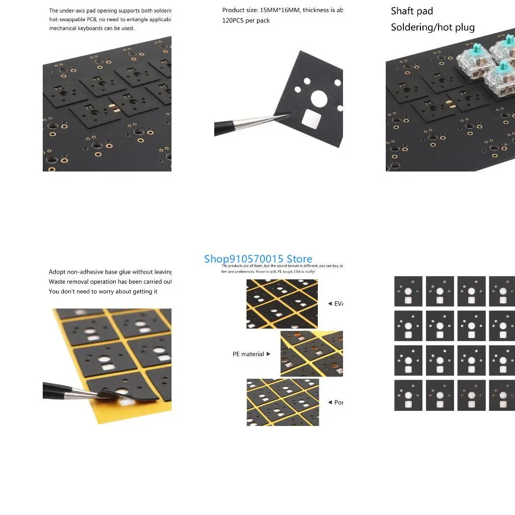 B95C Mechanical Keyboard Shaft Underpad Single Switch PORON EVA PE Material Shaft Pad