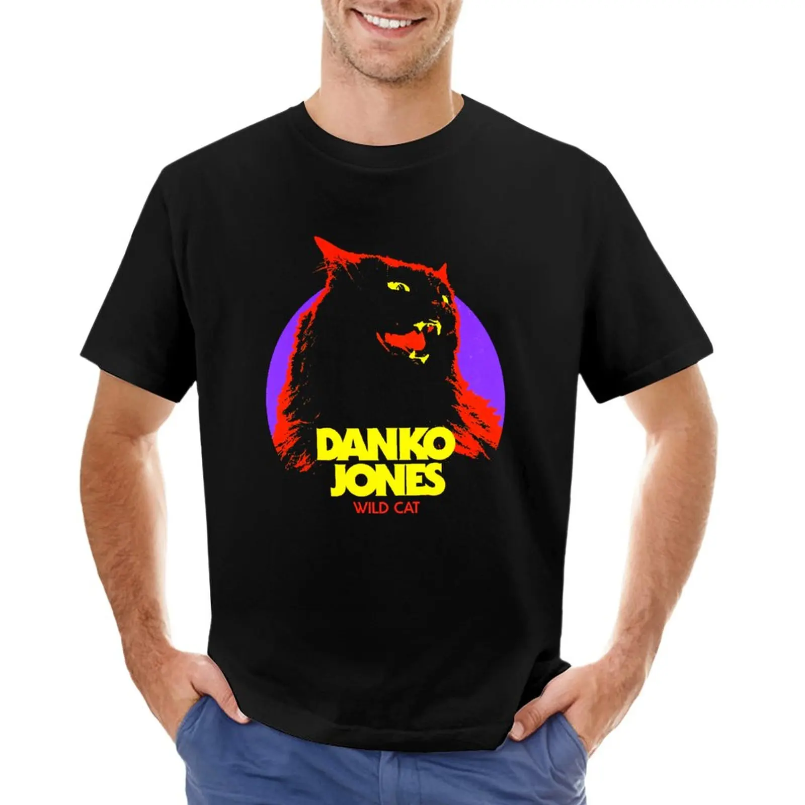 Danko-Jones-Wild-Cat Underwaist Funny Jersey Casual Sleeveless Vest T Shirt Black T-Shirt black t shirt Men's t-shirts