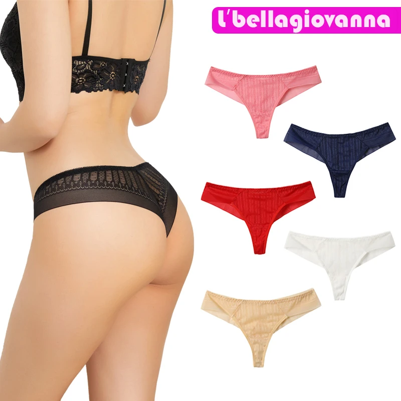 

6PCS Seamless Lace Thongs for Women Low-Waisted Breathable Panties Girls Underwear Comfortable Panti Size XL A1223 662