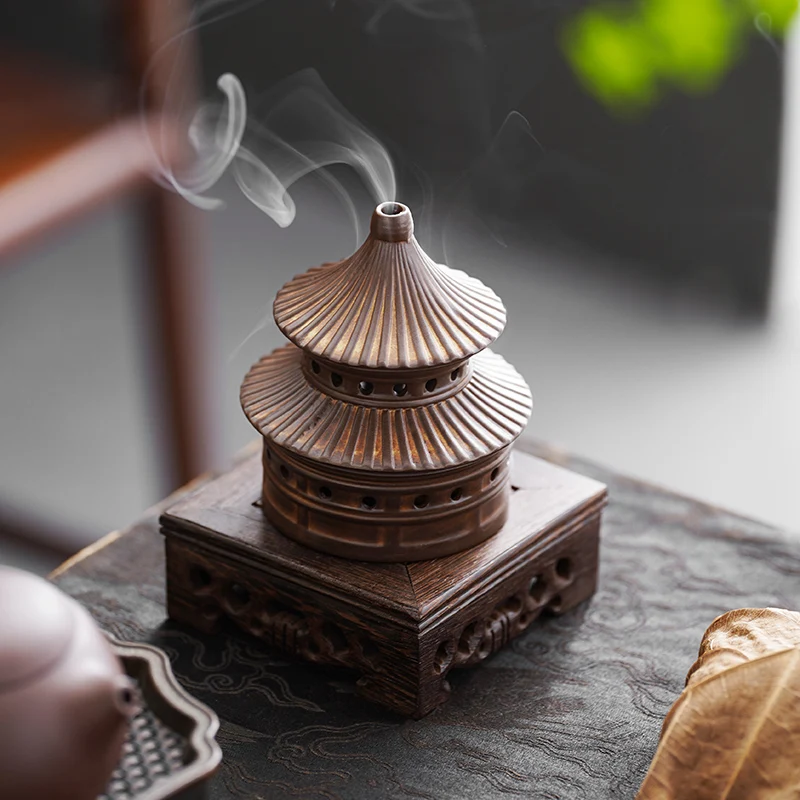 Tray Censer Pagoda Home Indoor Sandalwood Incense Chinese Incense Ceramic Aromatherapy Stove