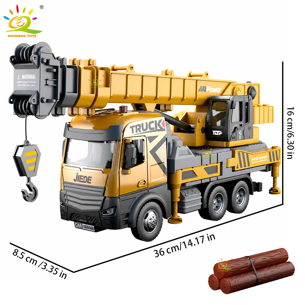 Inertia-Powered Crane Toy, Construction Vehicle with Lifting Hook, Truck with Movable Lifting Hook, Gift for Boys view 5