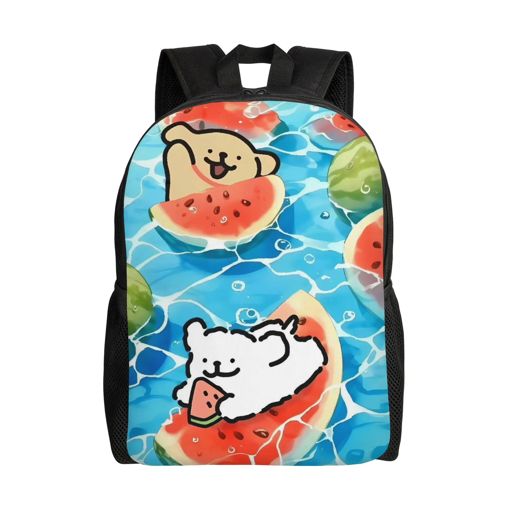 Line Dog  Backpack  Student Unisex Polyester Trekking Backpacks Large Modern High School Bags Rucksack