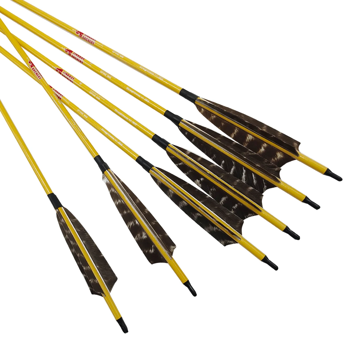 

12PCS Archery Pure Carbon Arrows Bamboo Skin ID 6.2mm 4inch Turkey Feather 75gr Target Point Compound Traditional Bow Hunting