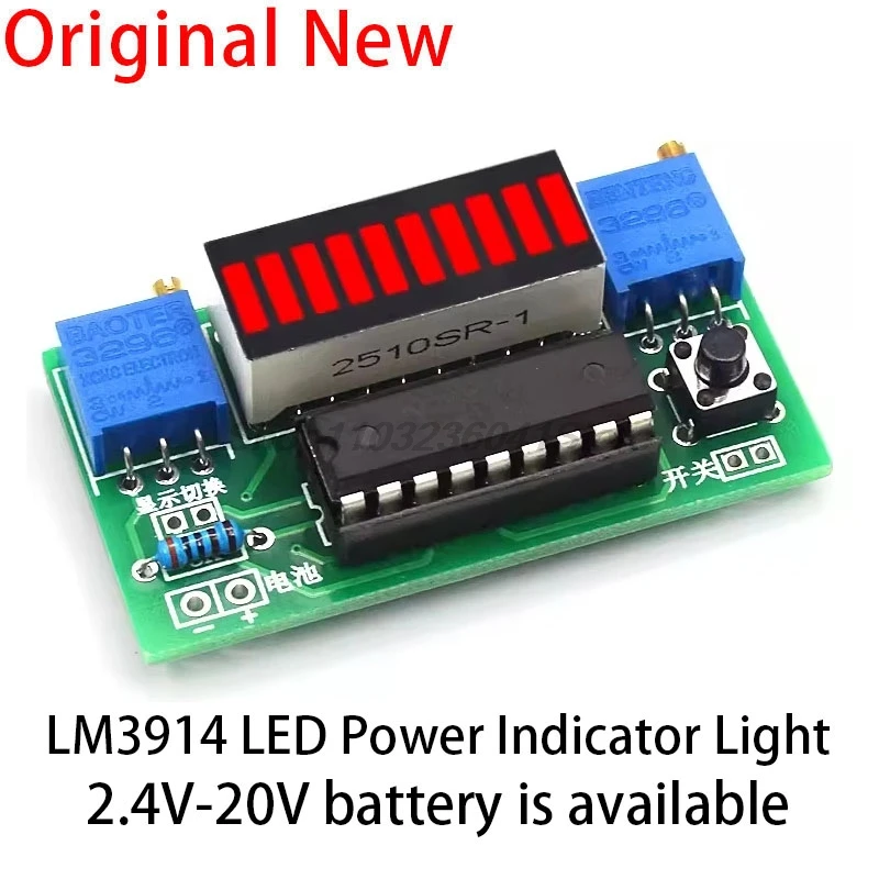 LM3914 10 Segment 3.7V Lithium 12V Battery Capacity Indicator Module Power Level Tester LED Display Electronic DIY Kits