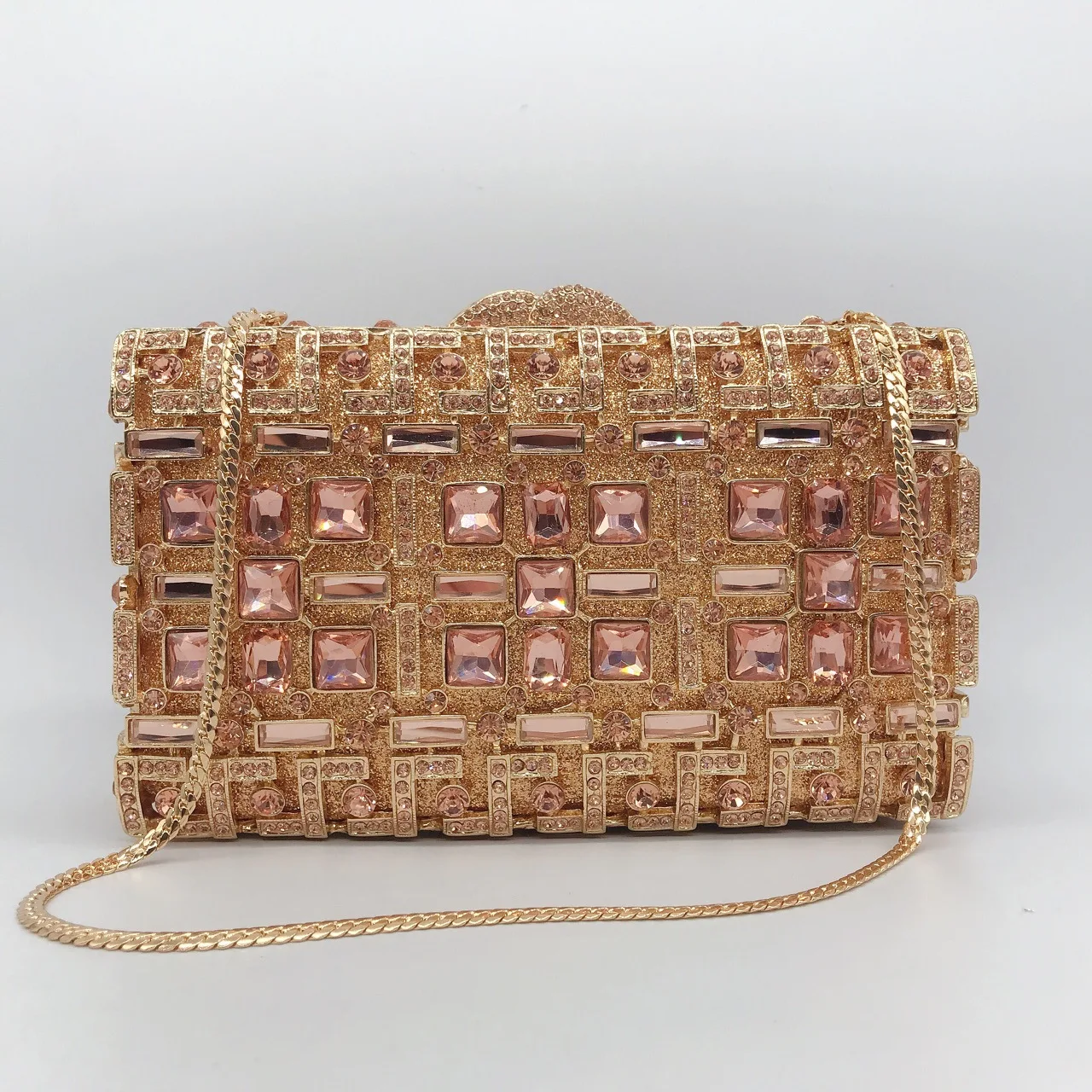 

Cheongsam horizontal square style banquet diamond bag clutch