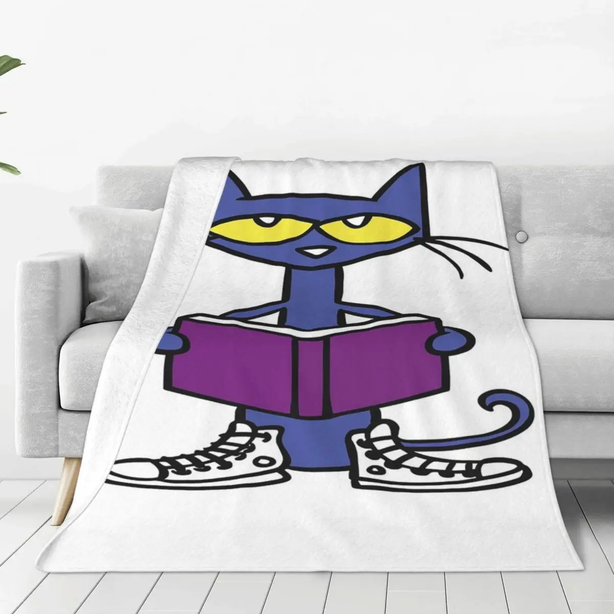 Pete The Cat I Love My White Shoes Blankets Flannel Super Soft Sofa Throw Blankets For Couch Bedding Throws Bedspread Quilt