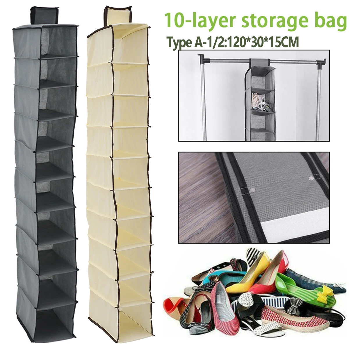 Multi Layer Hanging Bag Drawer Box Storage Universal Wardrobe Cloth Underwear Organizer Hanger Bag Household Supplies Shoe Rack