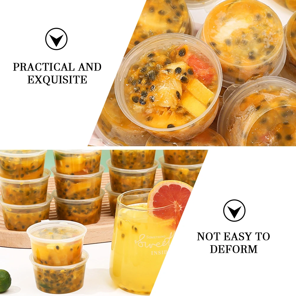 

100pcs Seasoning Box Reusable Condiment Cups Small Sauce Dipping Resuable Dressing Containers With Lids Premium Pp Leakproof