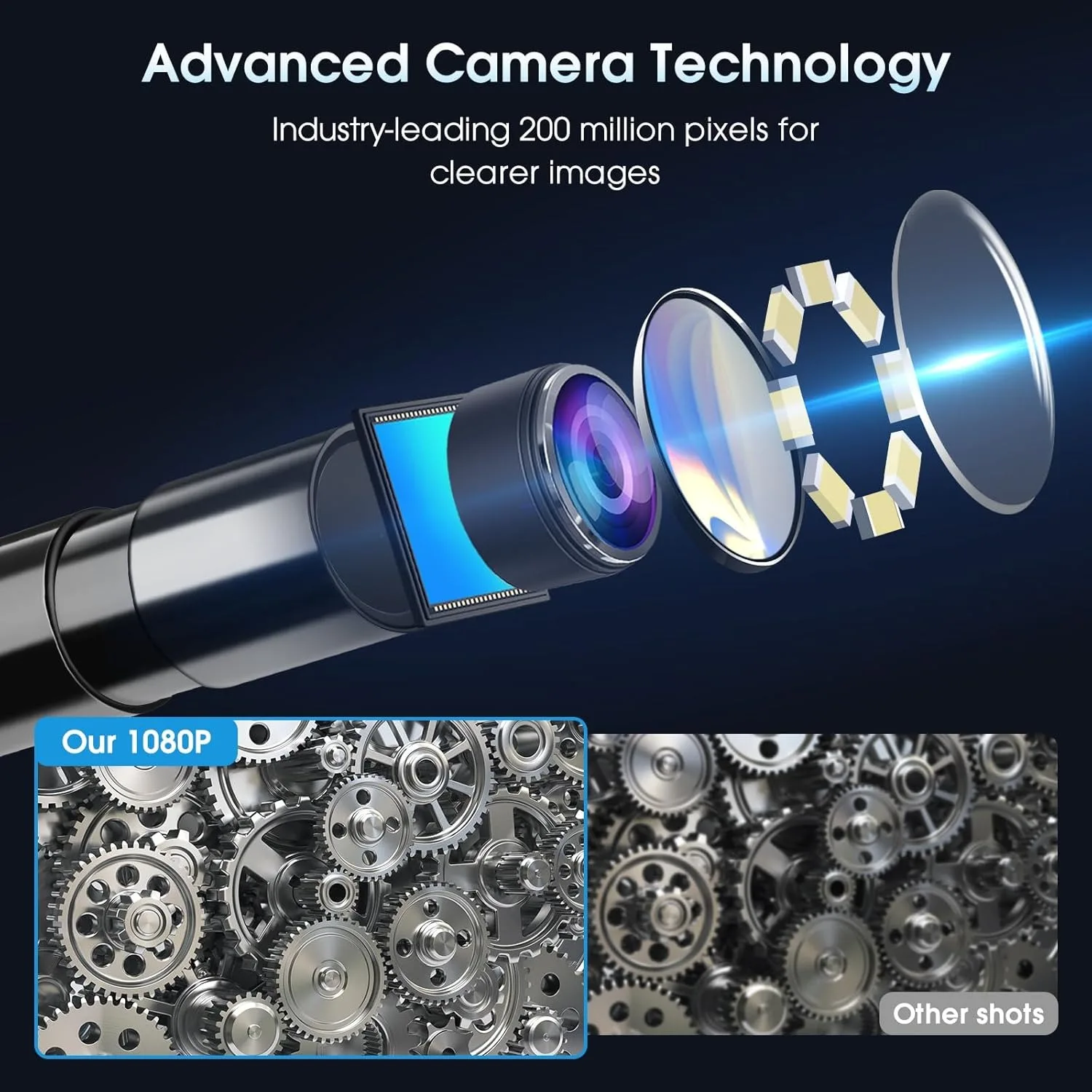 8mm IP67 Waterproof Endoscope Camera with 8 Adjustable LED Lights, Pipeline Inspection Borescope for IOS/Android Phone Tablet