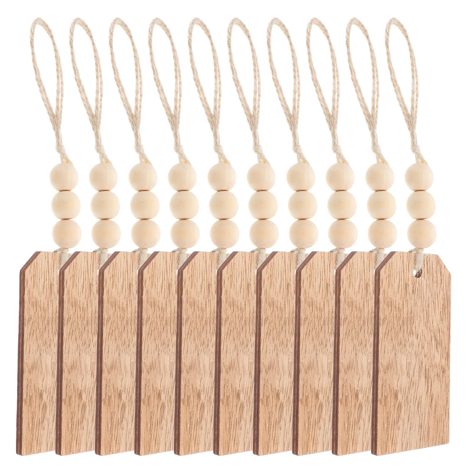 10pcs Christmas Stocking Name Tags With Breads Rope Xmas Stocking Hanging Tags Unfinished Wood Slices Blank Tag Labels Ornaments