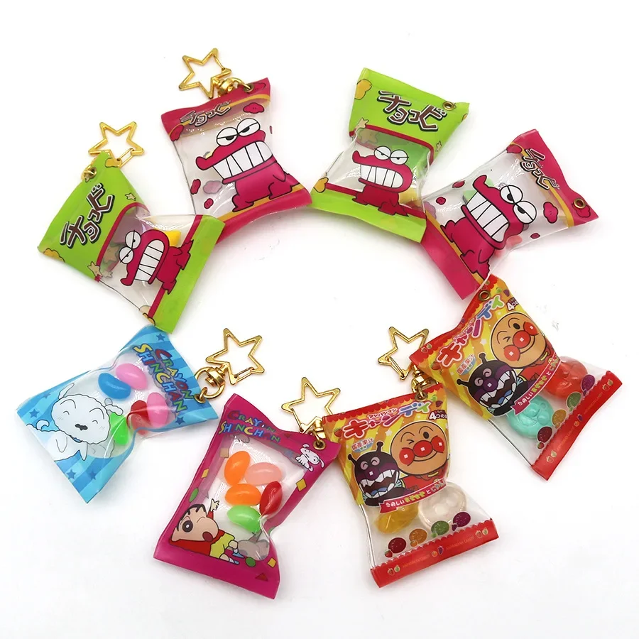 Simulation Snack Candy Packing Bag Key Chain for Women Girl's Cartoon Cute Key Rings Backpack Pendant Decoration