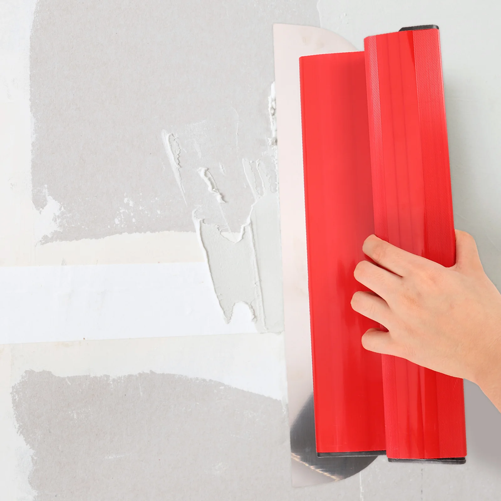 Juego de herramientas de espátula para alisar paneles de yeso, plástico resistente y duradero, acero inoxidable, fácil de llevar, panel de pared para el hogar, 1 Juego