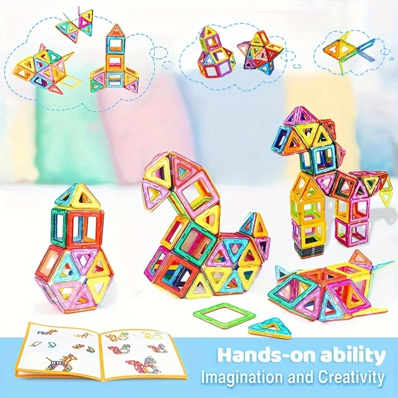 30pcs Puzzle Magnetic Piece Toy Building Blocks Magnet Toy Intellectual Development Men AND WOMEN'S Changeable Building Blocks