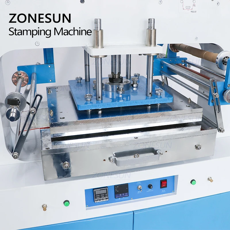 ZONESUN ZS-819T 400*500mm Custom Round Cosmetic Bottle Personalized Name Hot Foil Stamping Machine Leather Heat Press Machine