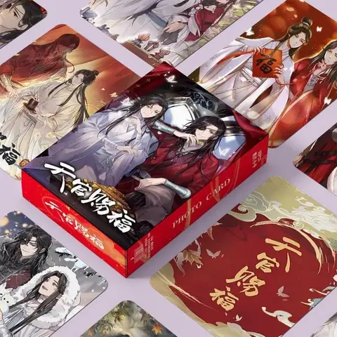 55 개/대 천국 공식 축복 레이저 LOMO 카드 Tian Guan Ci Fu Xie Lian,Hua Cheng 3 인치 HD 포토 카드 팬 선물