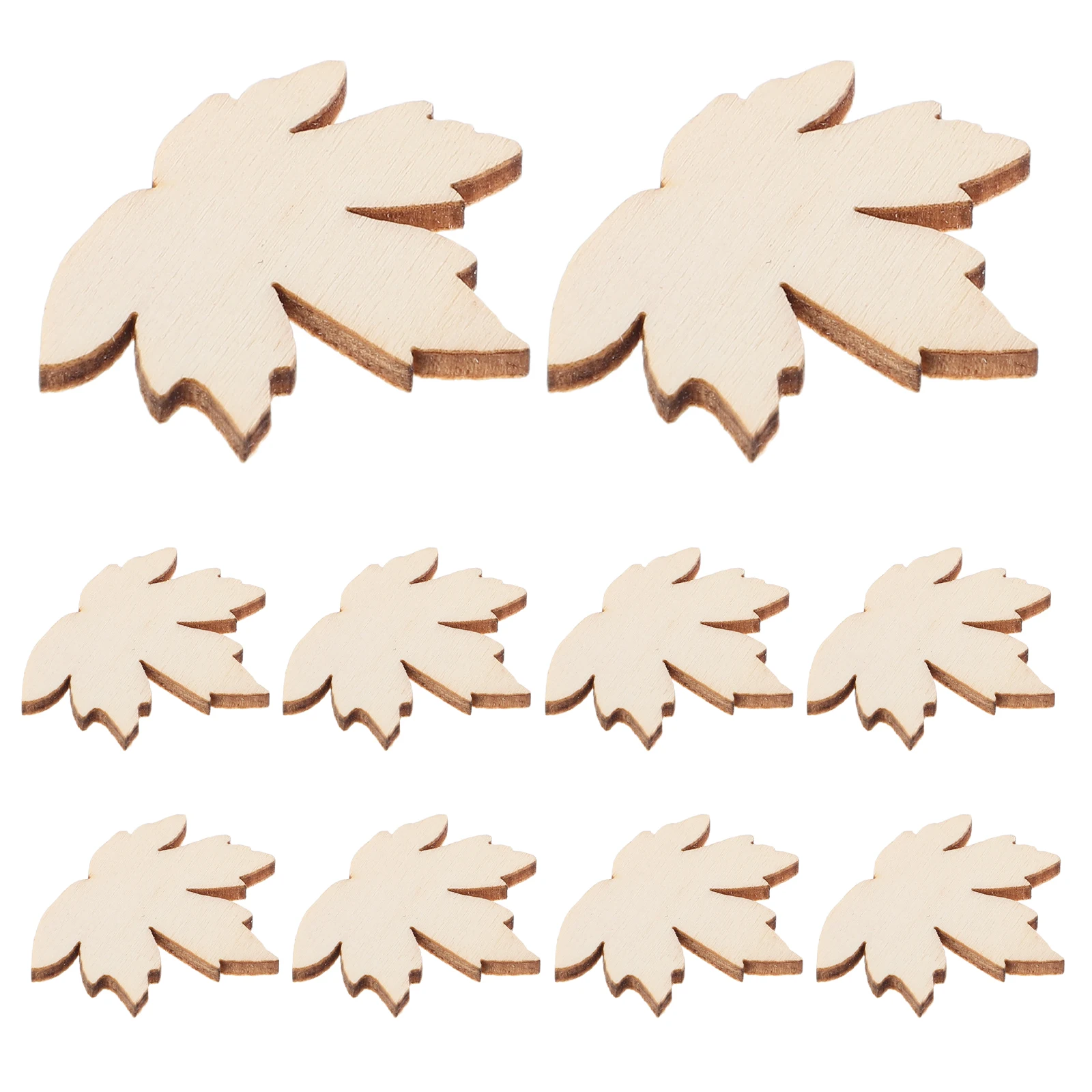 

100pcs Natural Wood Maple Leaf Cutouts Unfinished Wooden Leaves For Crafts Diy Home Wedding Decor Thanksgiving Fall Ornaments