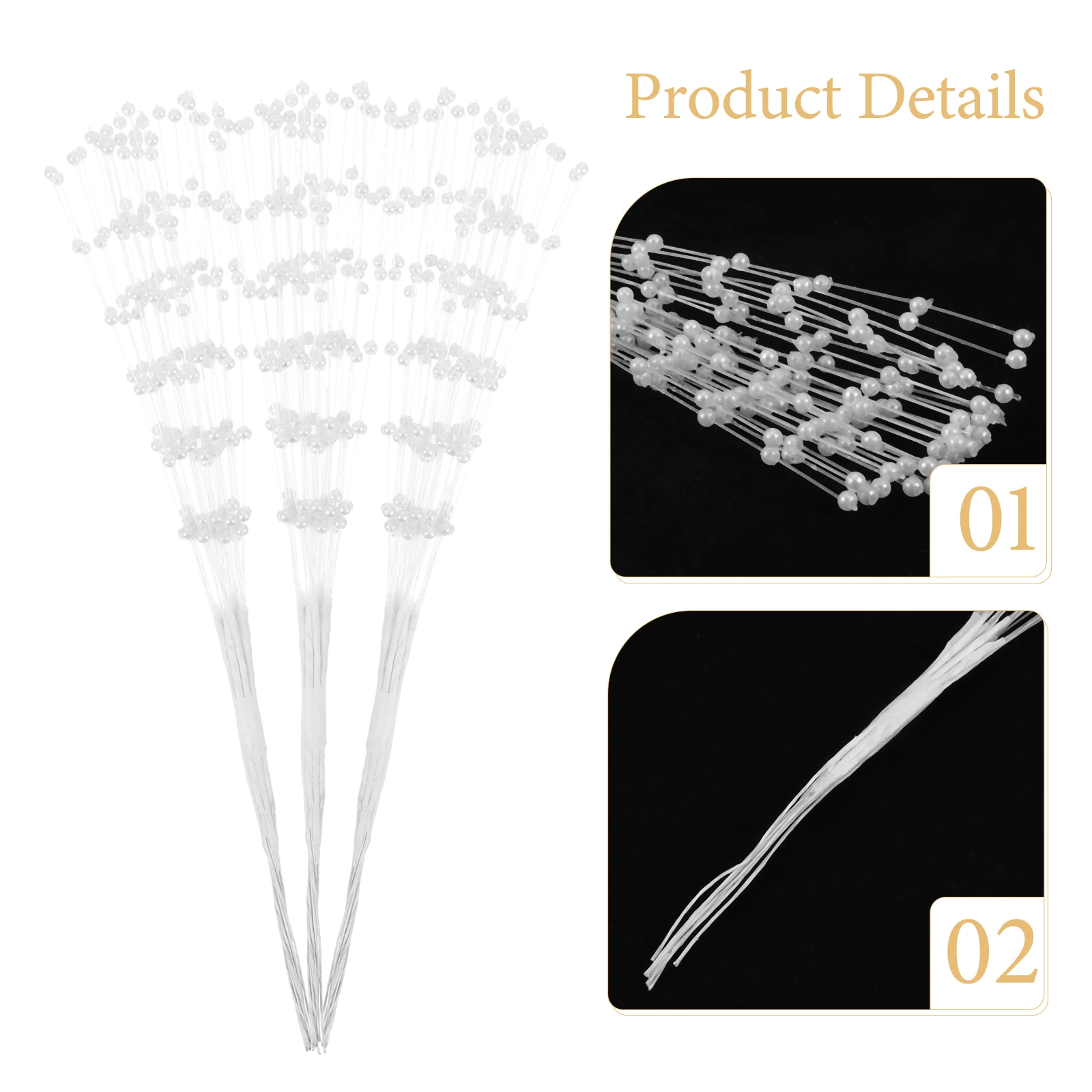 

100Pcs Pearl Accessories White 4Mm Diameter ABS Pearl Sticks for Wedding Party Centerpiece Bridal Bouquet Decorations