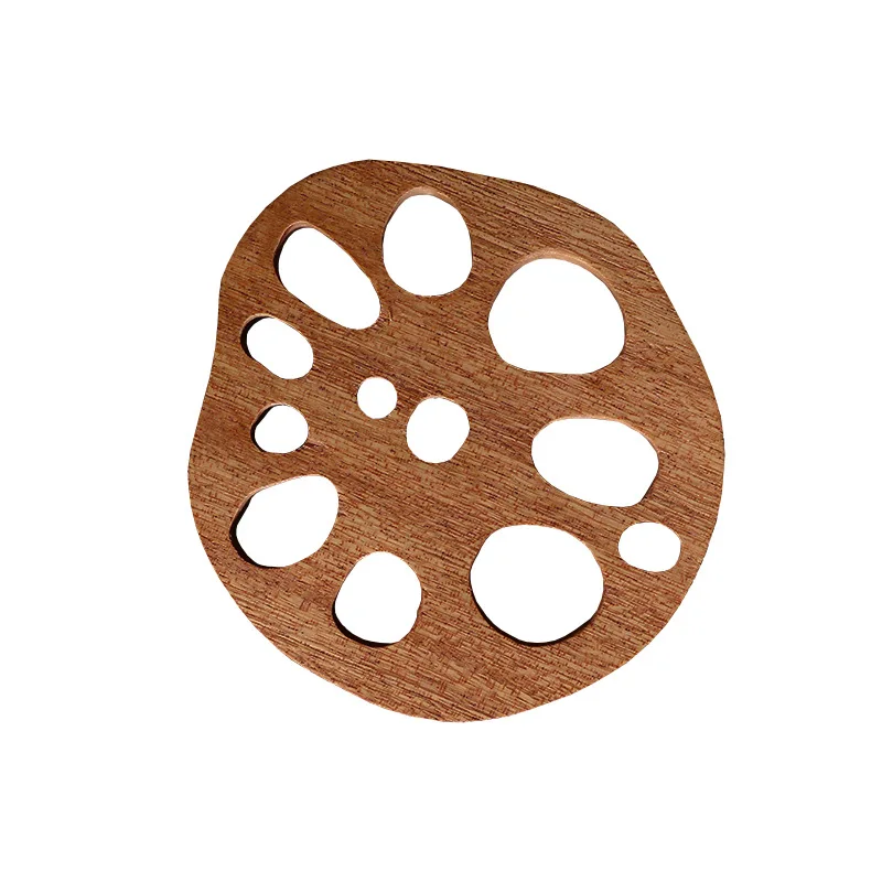 Ebony Sandalwood Placemat Creative Lotus Root Slice Coaster Insulation Pad Kung Fu Tea Coaster Home Kitchen Placemat