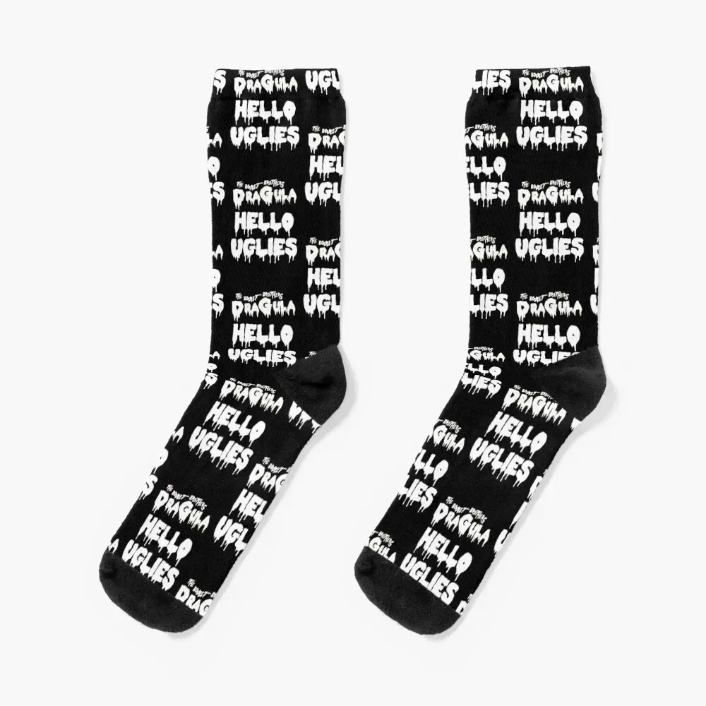 

Hello Uglies White Socks christmas gifts bright garter warm winter designer Men's Socks Women's