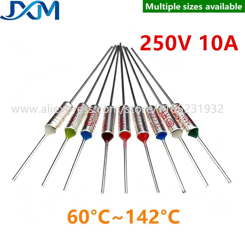 5-20PCS TF thermal protection RY 250V10A temperature fuse 60 70 77 80 85 90 93 98 100 110 115 117 120 125 128 130 139 141 Degree