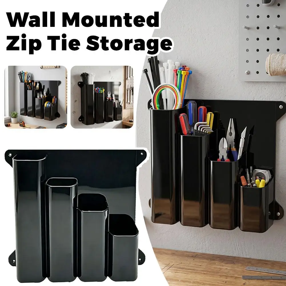 1/2PCS 4 Slots Workbench Wall Mount Tool Organizer Four Compartment Hardware Storage Rack For Garage Utility Accessories