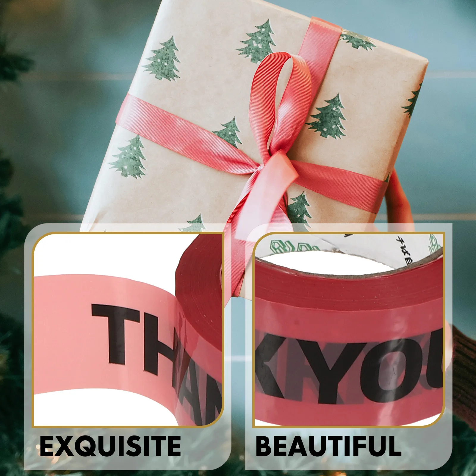 

1 Roll Thank You Self-Adhesive Packaging For Gift Wrapping Baking Goods Seal Decorative Festival Tape Diy Multipurpose Sealing