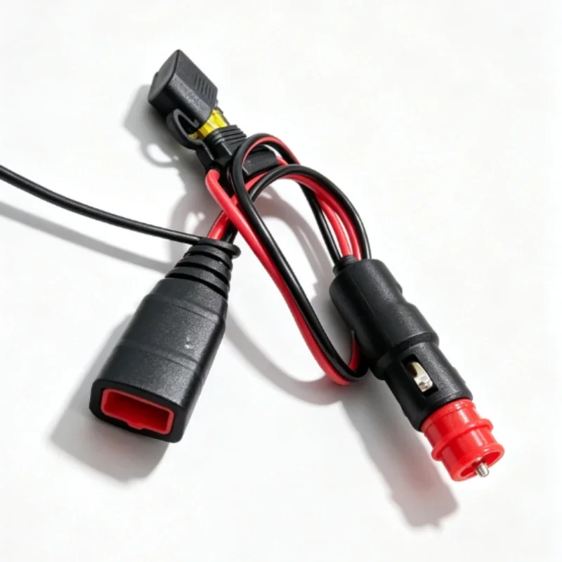 Heavy Duty European DIN Cigarette Lighter Plug to CTEK Connect 16AWG Automotive Vehicle Battery Charging Wire Cable
