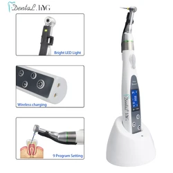 Dental Wireless Endo Motor Smart 9 Programs with LED Lamp and 16:1 Reduction Contra Angle Endodontic Instrument