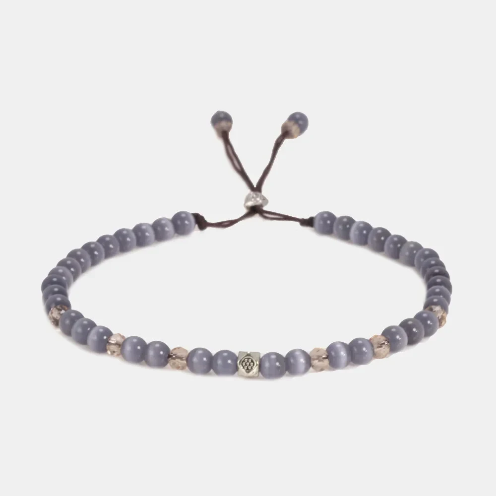 Natural Stone Garnet Beads Bracelet Thin Multi-Faceted Handmade Weave Red String Bangles Bracelets For Women Adjustable Bileklik