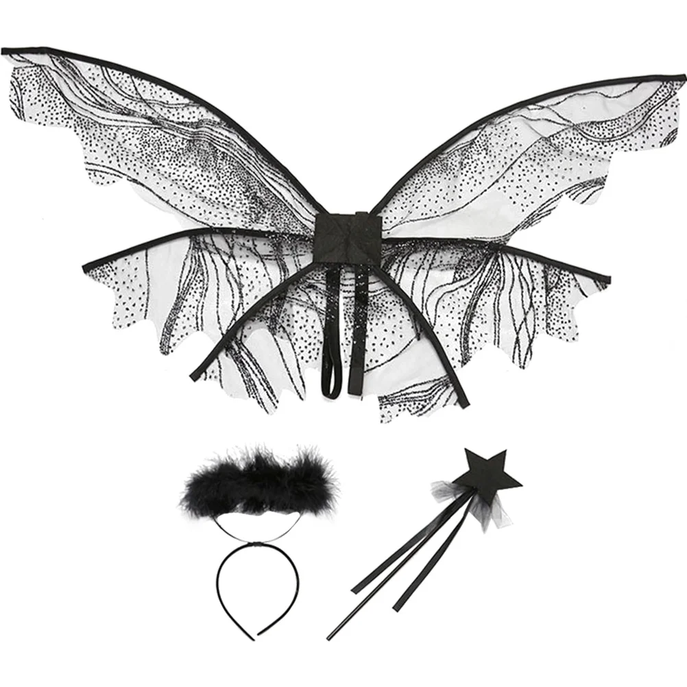 مجموعة واحدة من أزياء أجنحة الجنية على شكل فراشة الملاك للأطفال، لوازم الحفلات التنكرية خفيفة الوزن ومريحة لشاطئ عيد الهالوين