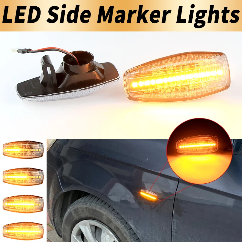 2PCS LED Side Marker Turn Signal Lights Canbus For Hyundai Matrix 01-10 XG 98-05 For Kia Rio 05-11 Sedona 06-11 Sportage 04-10
